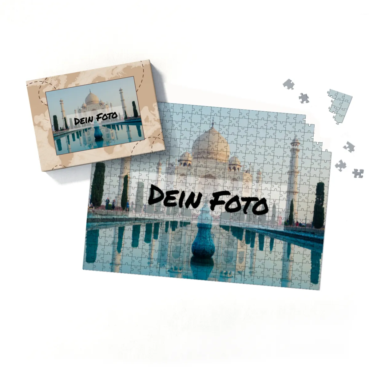Fotopuzzle mit eigenem Bild - Fotopuzzle selbst gestalten 2000 Teile - Schachtel Weltreise - Puzzle mit Foto personalisiert - Geschenk Geburtstag Weltreise 2000 Teile Quer