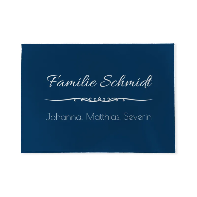 Fußmatte personalisiert Klassik blau - Geschenkidee für Familie, Paare, zum Einzug - Fussmatte mit Namen bedruckt Klassik blau 70 x 50 cm