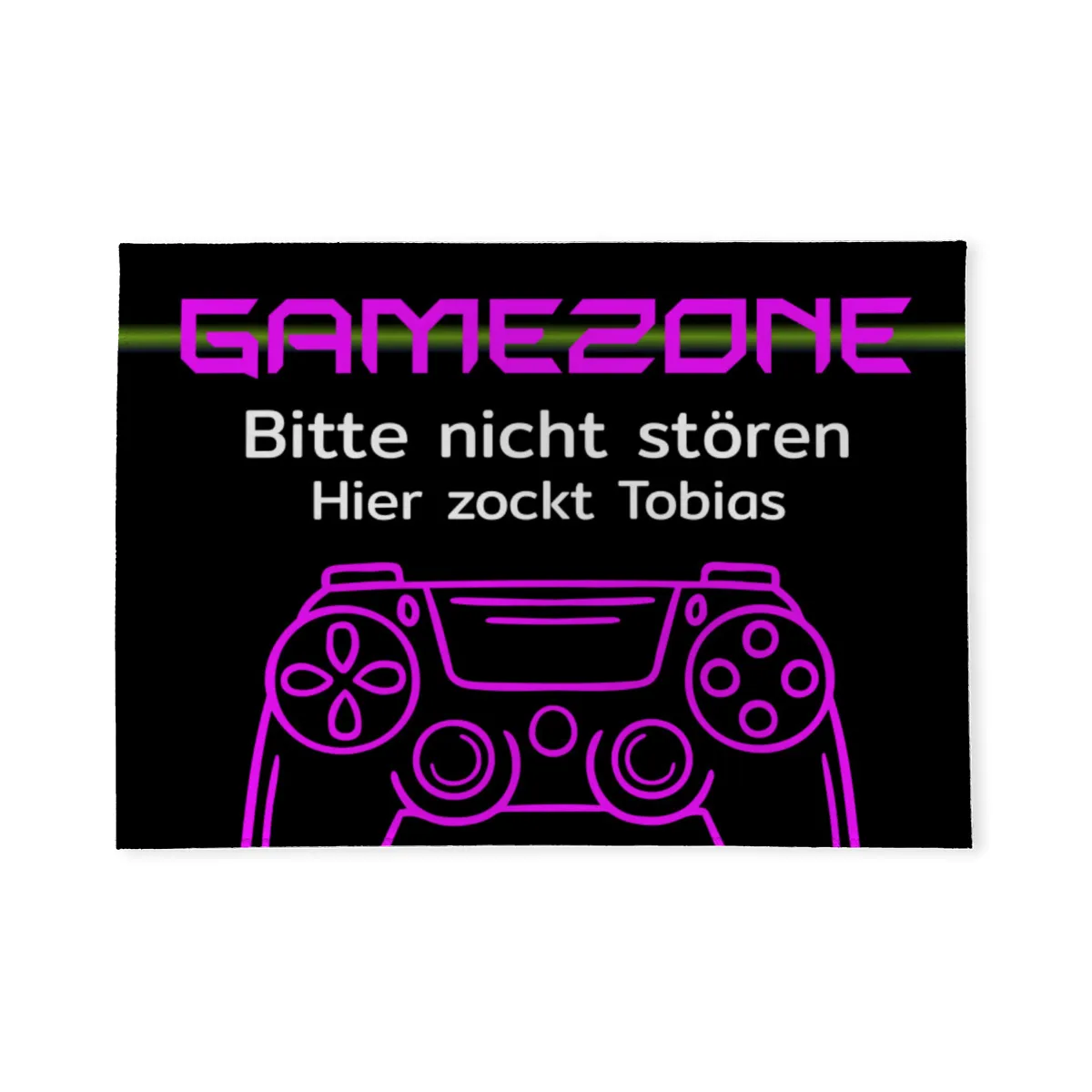 Fußmatte mit Namen personalisierbar - Geschenkidee Einzug, Geburtstag, Richtfest, Umzug - Fussmatte mit Namen - Motiv Gamezone 70 x 50 cm