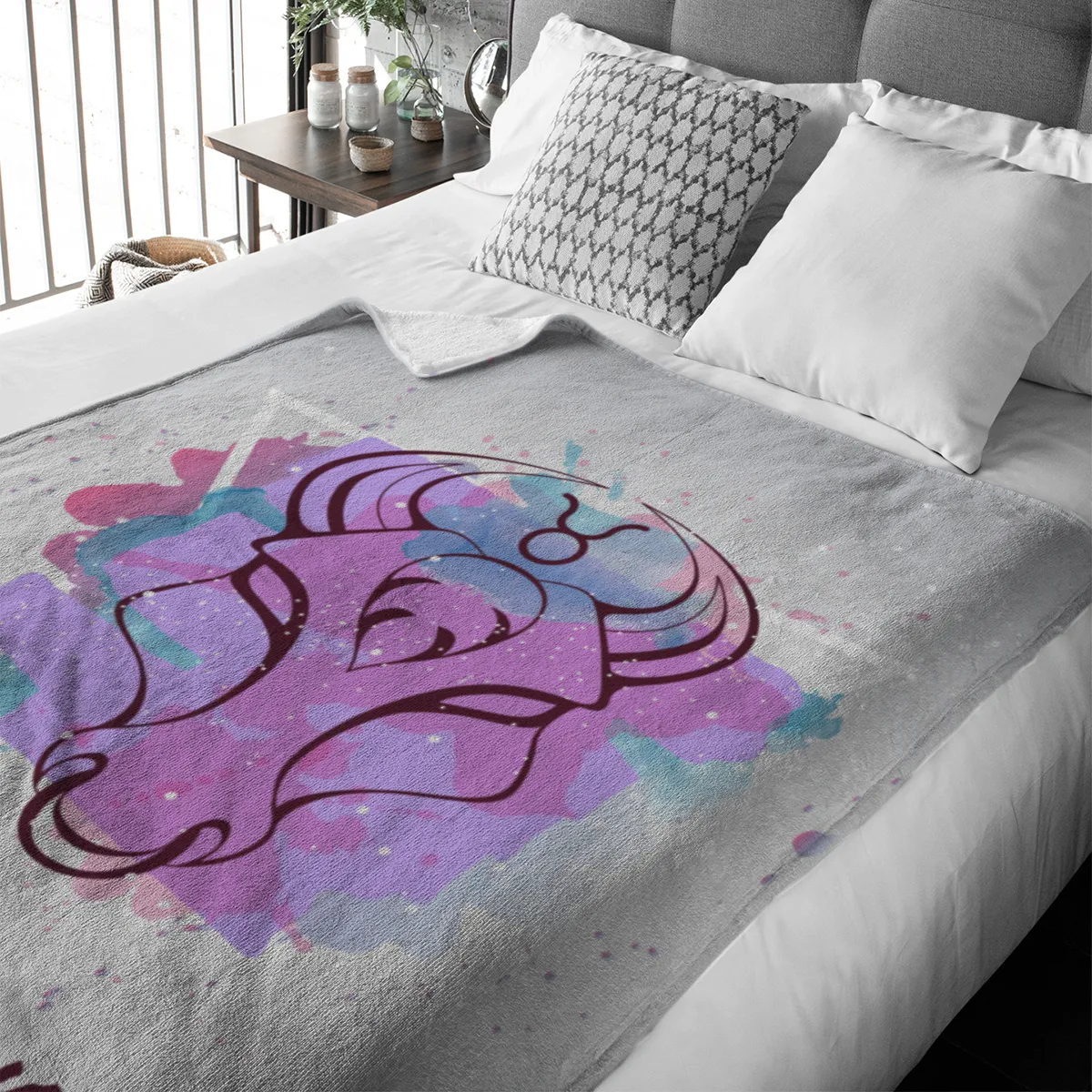 Sternzeichen Wohndecke Wassermann Splashes mit Namen personalisierbar