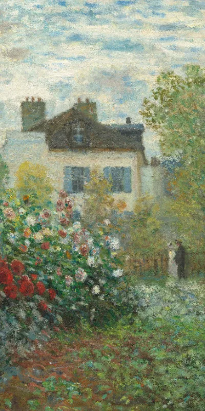 Handtuch Der Garten des Künstlers in Argenteuil - Claude Monet