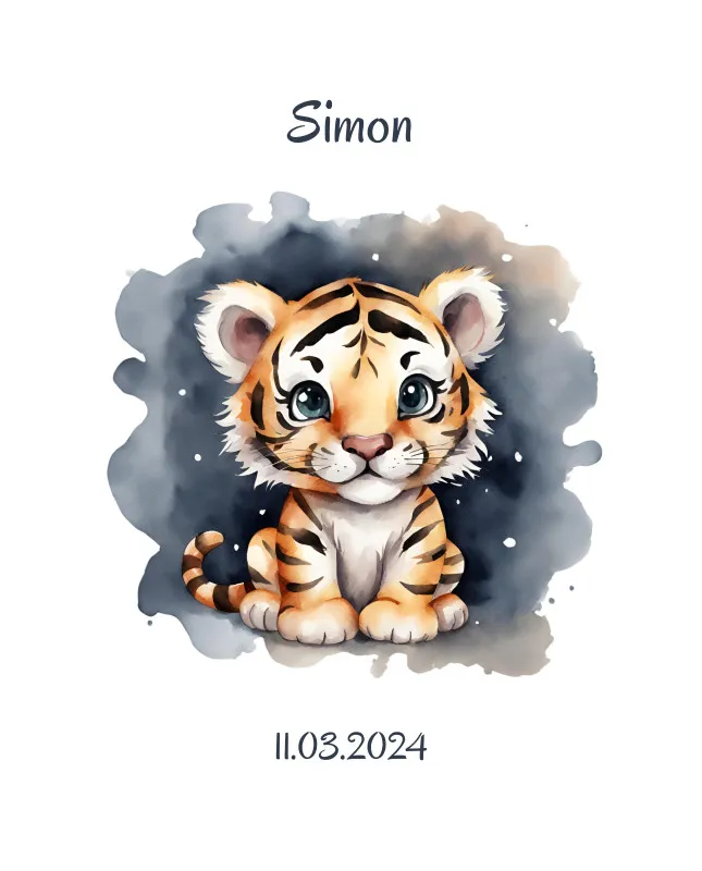 Babydecke Kleiner Tiger personalisierbar mit Namen und Text multi 75 x 100 cm