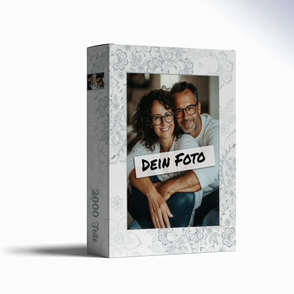 Fotopuzzle mit eigenem Bild - Fotopuzzle selbst gestalten 2000 Teile - Schachtel Floral Ornaments - Puzzle mit Foto personalisiert - Geschenk Geburtstag, Hochzeit Floral Ornaments 2000 Teile Quer