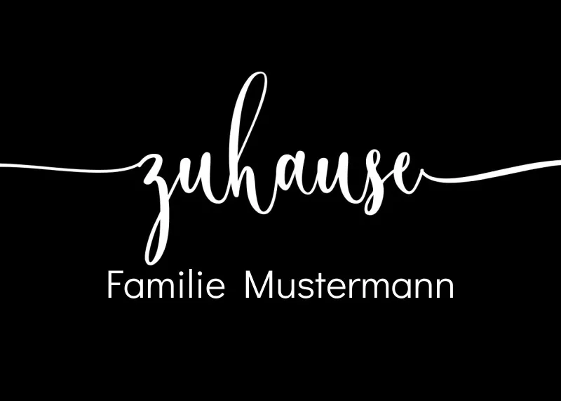 Fußmatte personalisiert - Geschenkidee für Familie, Paare, zum Einzug - Türvorleger mit Namen bedruckt - Motiv Zuhause pink 70 x 50 cm