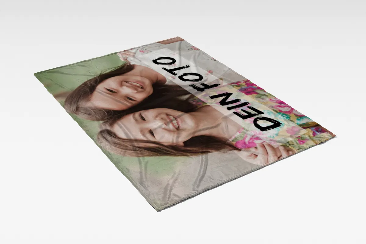 Personalisierte Kuscheldecke mit Foto - personalisierte Fotodecke - Kuscheldecke mit Ihrem Bild - Fotodecke selbst gestalten - Decke Querformat 200 x 140 cm 1 Foto Design 200 x 140 cm