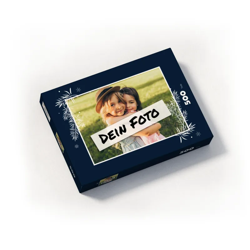 Fotopuzzle mit eigenem Bild - Fotopuzzle selbst gestalten 1000 Teile - Schachtel Weihnachtszweige - 1000 Teile Puzzle mit Foto - Geschenk Weihnachten Weihnachtszweige 1000 Teile Quer
