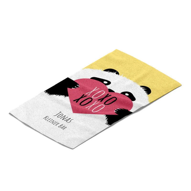 Duschtuch mit Namen personalisierbar - personalisiertes Namens-Duschtuch mit Wunschtext - XOXO Katze