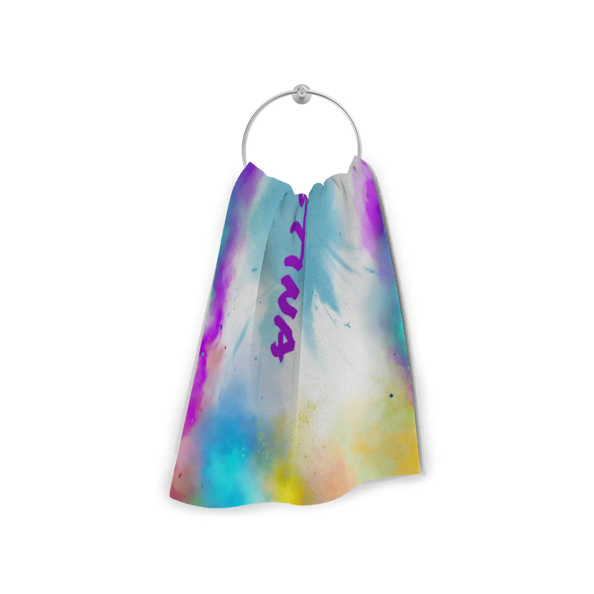 Handtuch bunt bedruckt mit Namen personalisierbar - personalisiertes Handtuch mit Ihrem Wunschtext - Colorexplosion