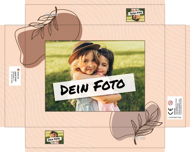 Fotopuzzle mit eigenem Bild - Fotopuzzle selbst gestalten 1000 Teile - Schachtel Herbstblätter - 1000 Teile Puzzle mit Foto - Geschenk Geburtstag Herbstblätter 1000 Teile Quer