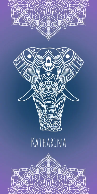 Badetuch Sommer - mit Namen personalisierbar - personalisiertes Namens-Badetuch - Strandtuch mit Wunschtext - Mandala Elefant