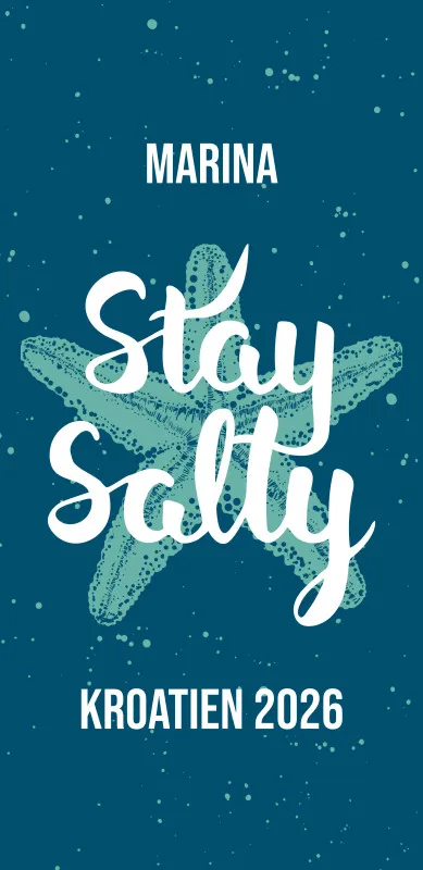 Badetuch Sommer - mit Namen personalisierbar - personalisiertes Namens-Badetuch - Strandtuch mit Wunschtext - Stay Salty