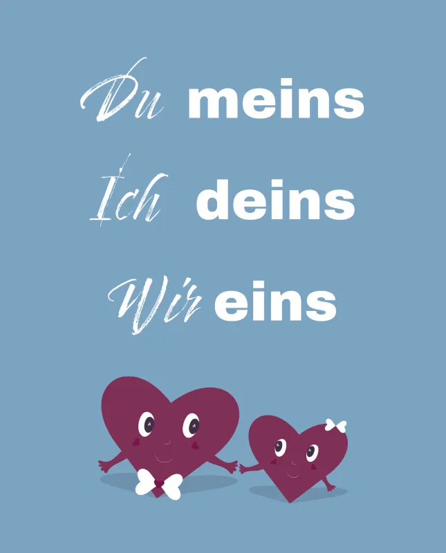 Kuscheldecke Du meins mit Herzen