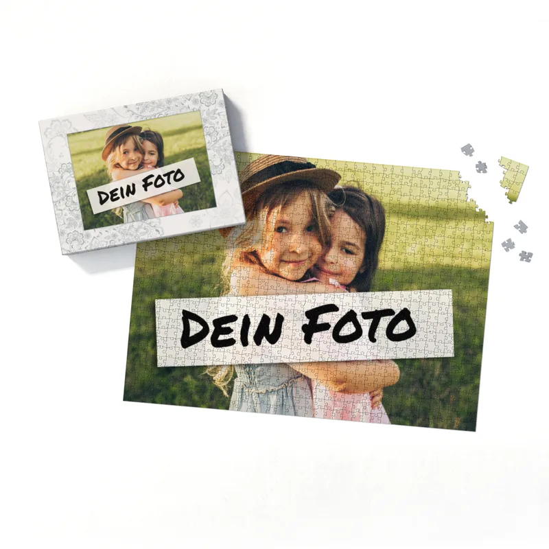 Fotopuzzle mit eigenem Bild - Fotopuzzle selbst gestalten 2000 Teile - Schachtel Floral Ornaments - Puzzle mit Foto personalisiert - Geschenk Geburtstag, Hochzeit Floral Ornaments 2000 Teile Quer
