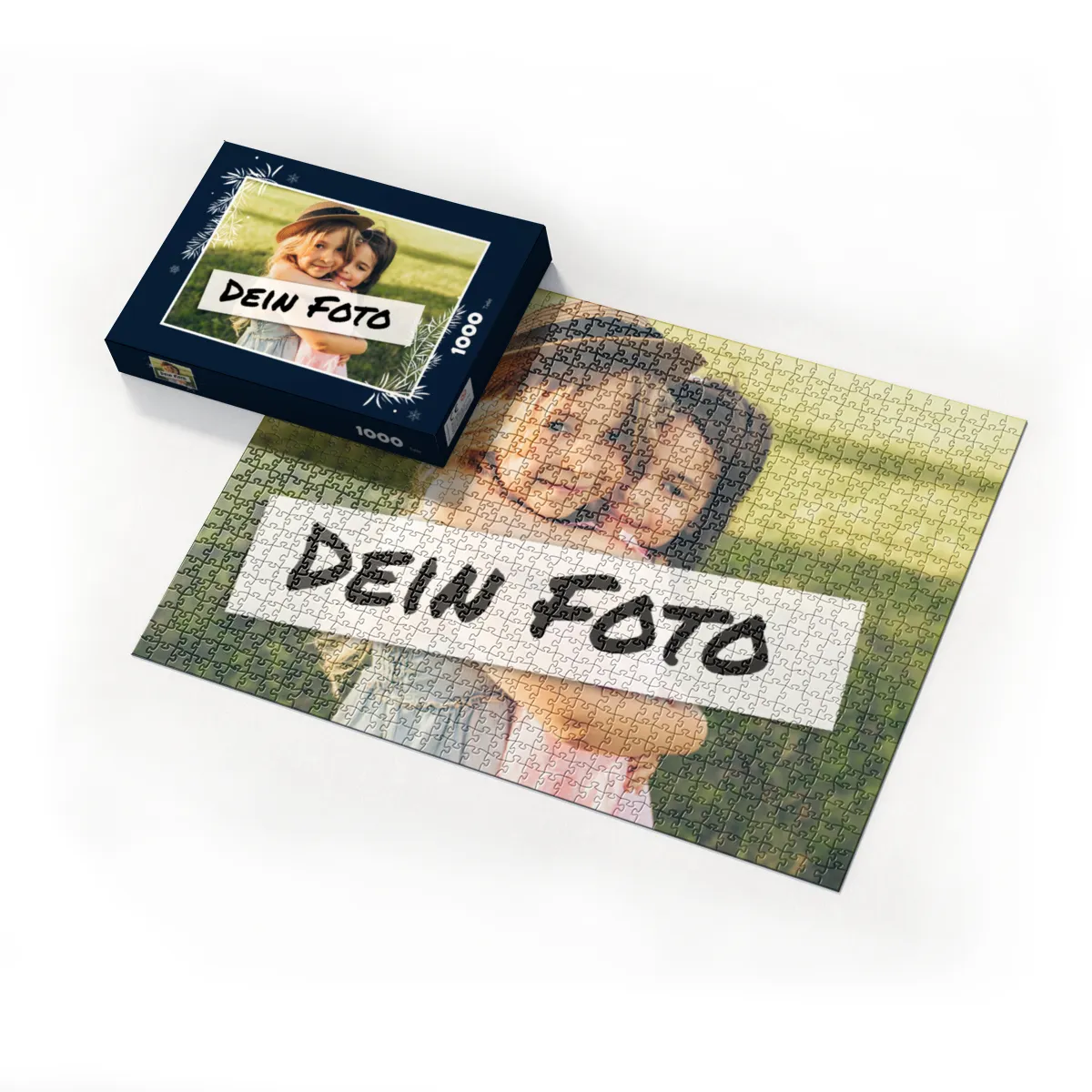 Fotopuzzle mit eigenem Bild - Fotopuzzle selbst gestalten 1000 Teile - Schachtel Weihnachtszweige - 1000 Teile Puzzle mit Foto - Geschenk Weihnachten Weihnachtszweige 1000 Teile Quer