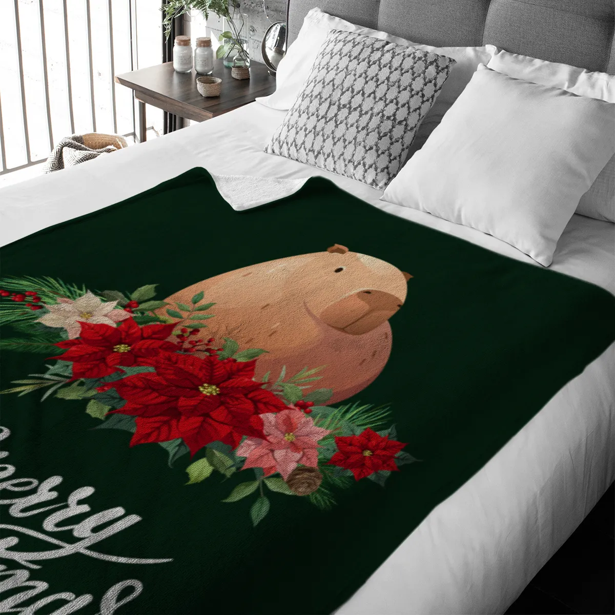Wohndecke Weihnachtscapy mit Mütze