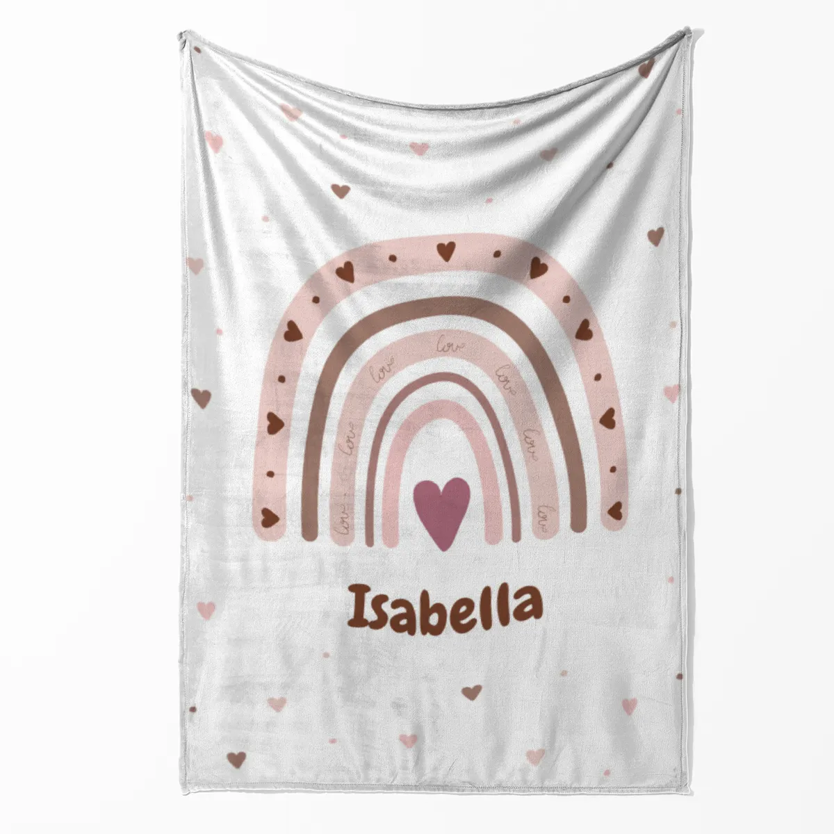 Personalisierte Babydecke rosa 75 x 100 cm