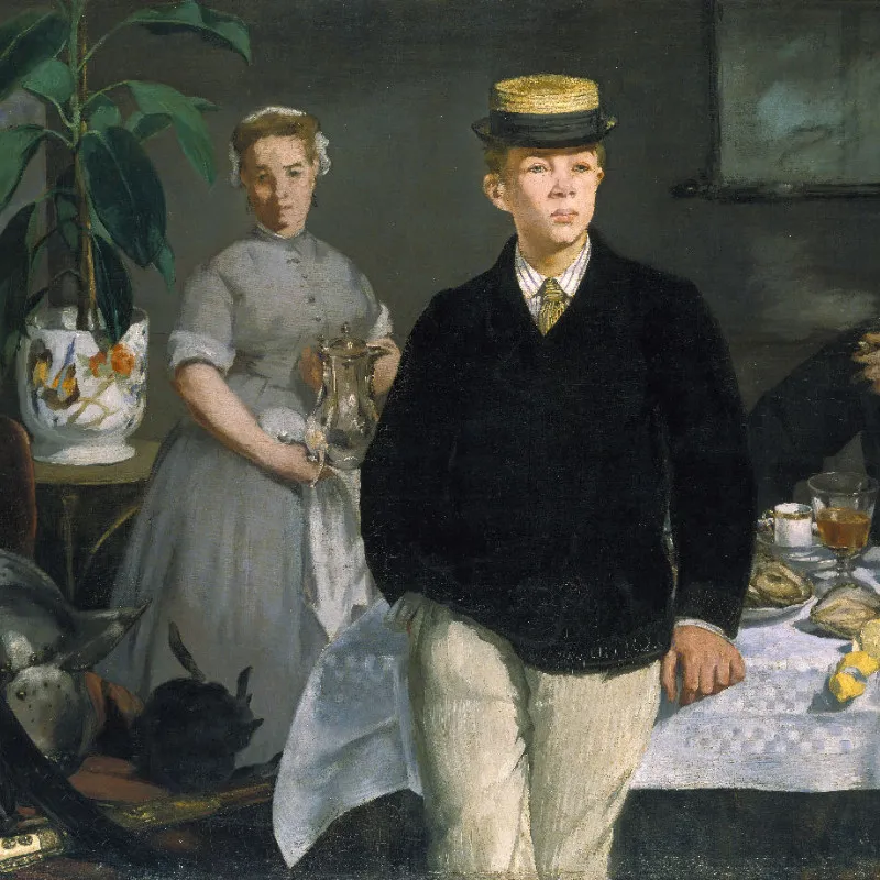 Samtkissenbezug Frühstück im Atelier Manet