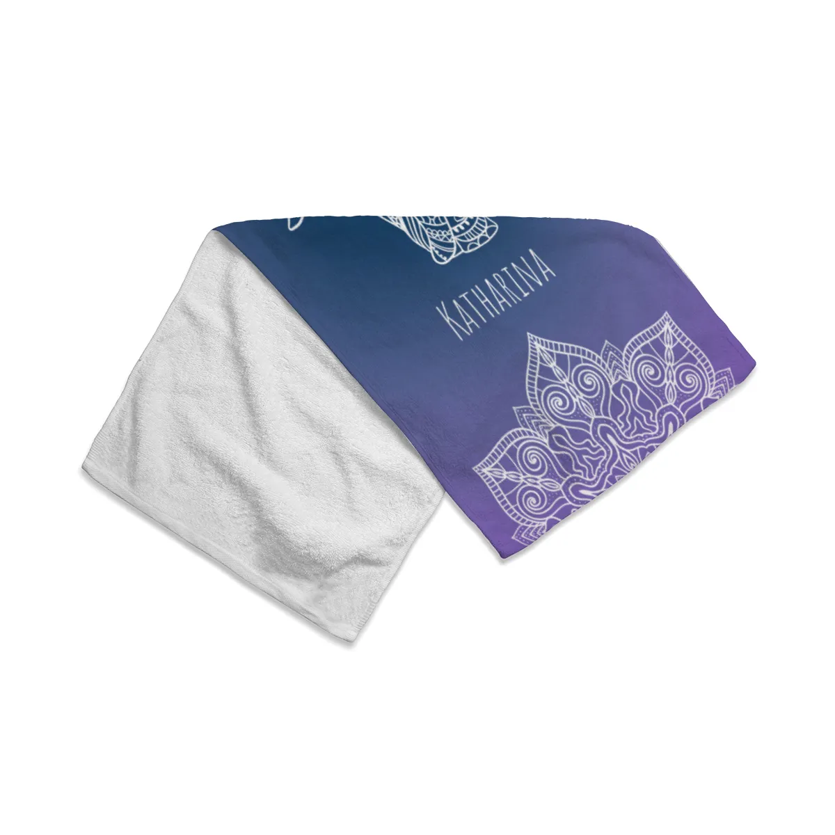 Badetuch Sommer - mit Namen personalisierbar - personalisiertes Namens-Badetuch - Strandtuch mit Wunschtext - Mandala Elefant