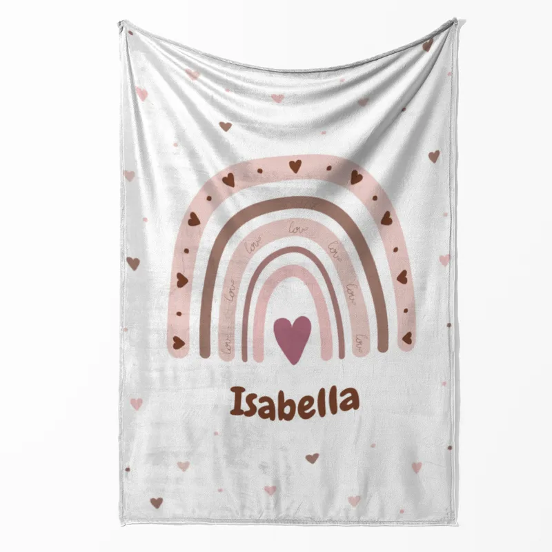 Personalisierte Babydecke rosa 75 x 100 cm