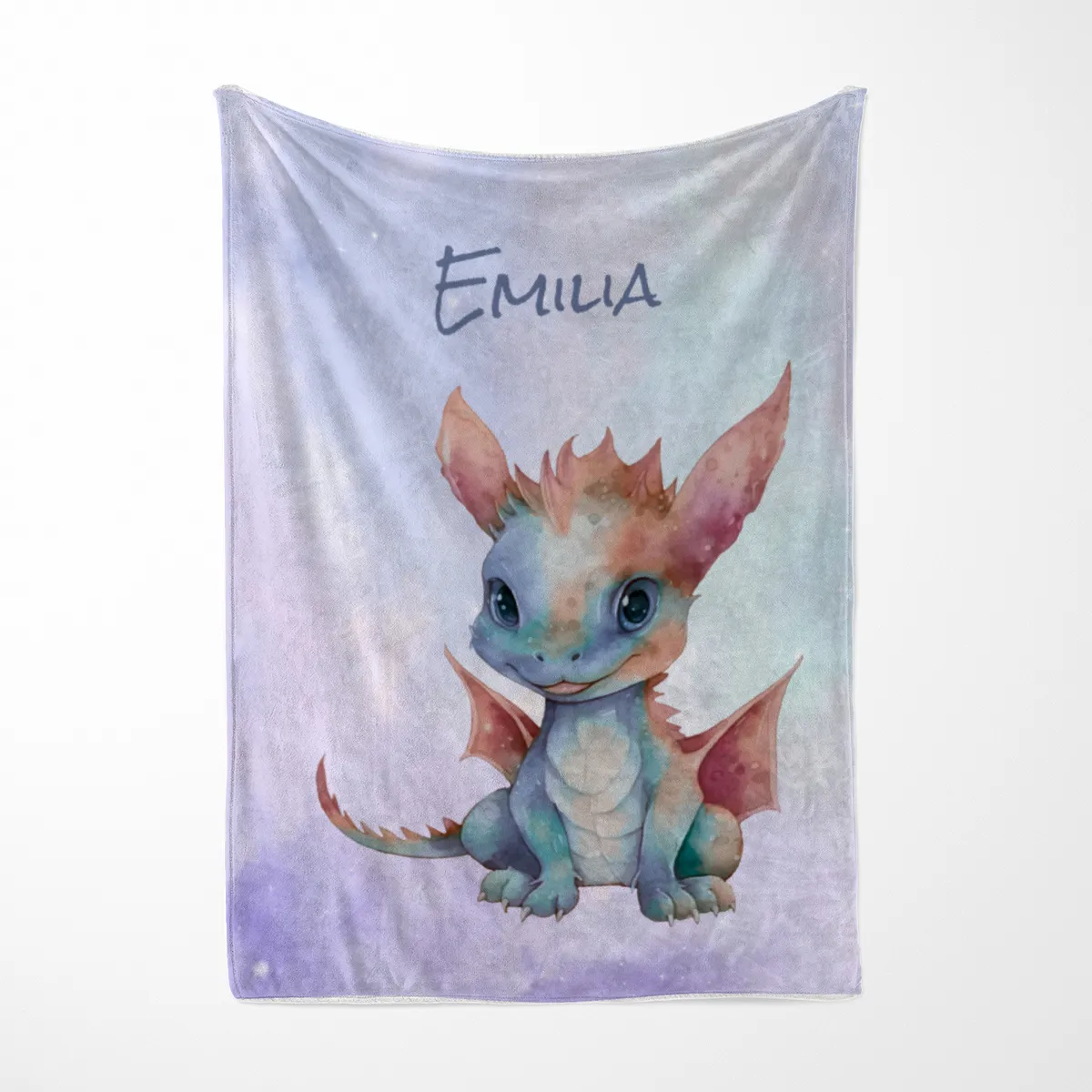 Wohndecke mit Namen personalisierbar, Kuscheldecke, Namensdecke mit Drachen, Geschenkidee Geburtstag Motiv Drache 1 140 x 200 cm