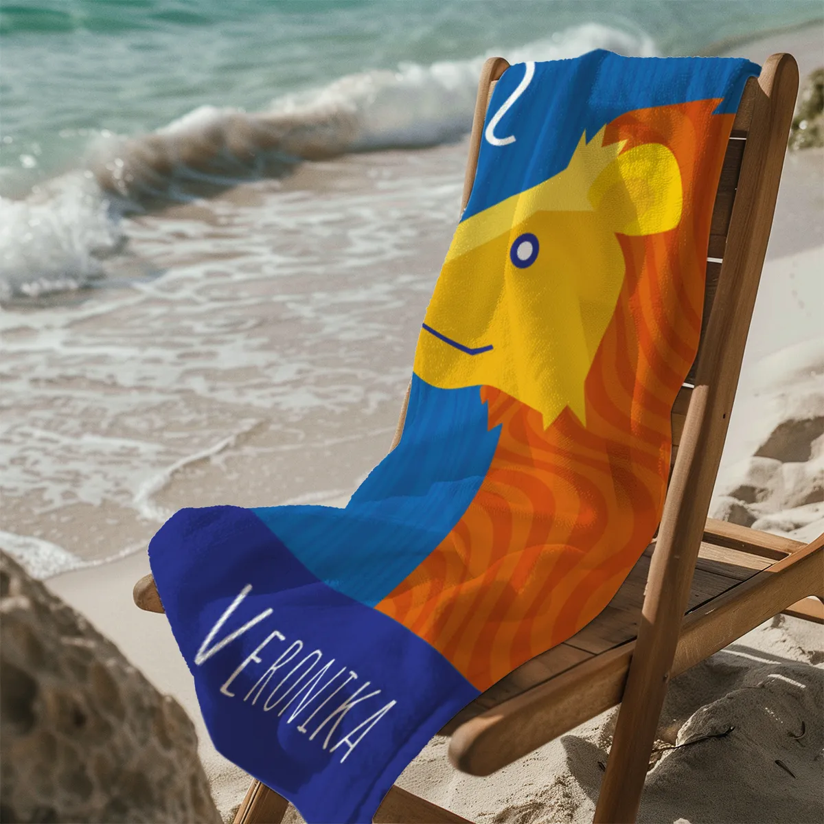 Strandtuch Sternzeichen Wassermann - mit Namen personalisierbar