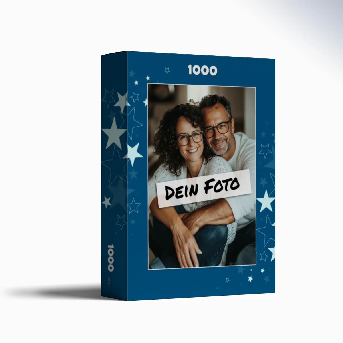 Fotopuzzle mit eigenem Bild - Puzzle selbst gestalten 1000 Teile Querformat - Schachtel Sterne - mit Foto personalisiert - Geschenk Weihnachten
