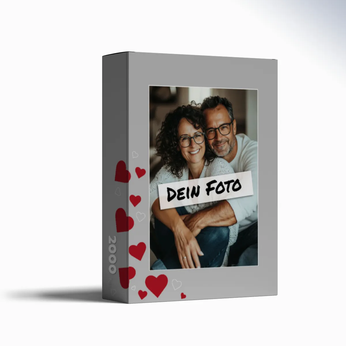 Fotopuzzle mit eigenem Bild - Fotopuzzle selbst gestalten 500 Teile - Schachtel Herzen - 500 Teile Puzzle mit Foto - Geschenk Geburtstag Valentinstag Herzen 500 Teile Quer