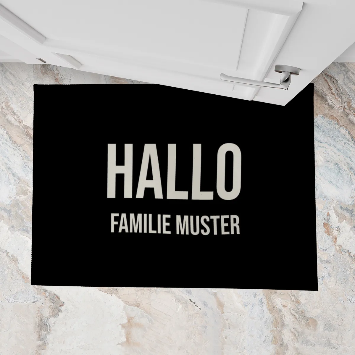 Fußmatte personalisiert Minimalistic - Geschenkidee für Familie, Paare, zum Einzug - Fussmatte mit Namen bedruckt Minimalistisch 2 Zeilen 70 x 50 cm