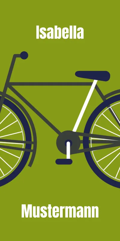 Badetuch Sport - mit Namen personalisierbar - personalisiertes Namens-Badetuch - Strandtuch mit Wunschtext - Fahrrad