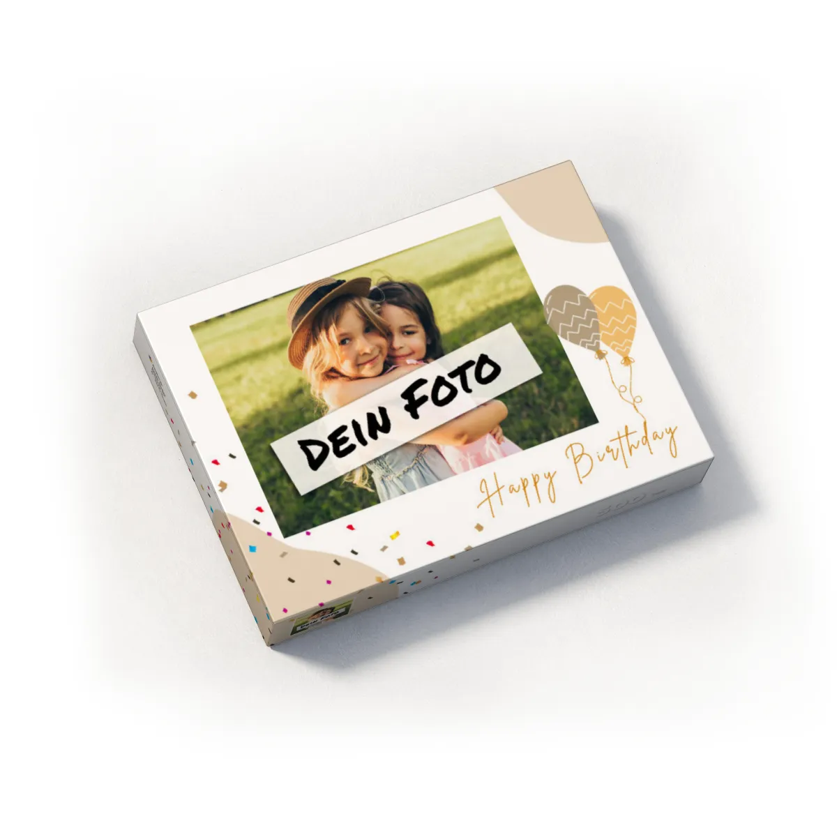 Fotopuzzle mit eigenem Bild - Fotopuzzle selbst gestalten 500 Teile - Schachtel Happy Birthday - 500 Teile Puzzle mit Foto - Geschenk Geburtstag Geburtstag 500 Teile Quer