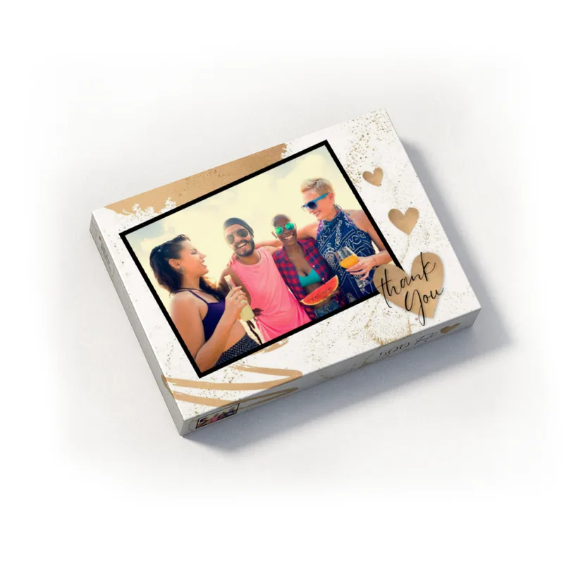 Fotopuzzle mit eigenem Bild - Puzzle selbst gestalten 1000 Teile - Schachtel Thank you - mit Foto personalisiert - Geschenk Geburtstag, Freundschaft