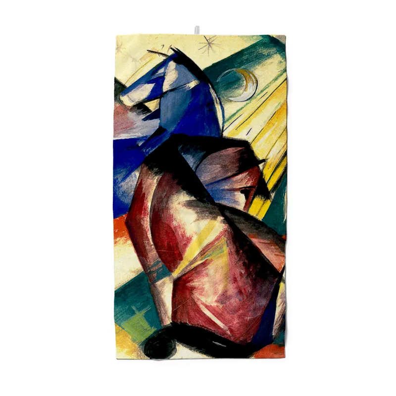 Badetuch Zwei Pferde rot und blau - Franz Marc