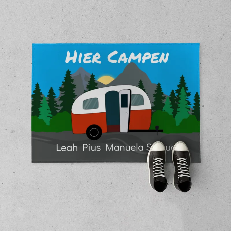 Camper Fußmatte mit Namen - Geschenkidee Camping, Geburtstag, Urlaub