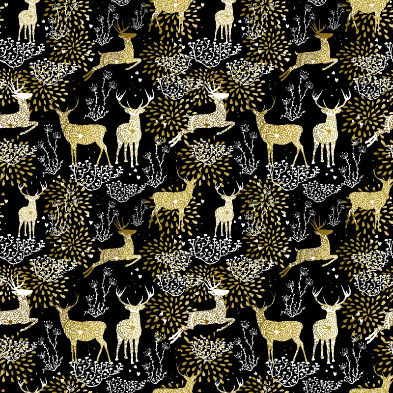 All-Over-Kissenbezug Reindeer Samt
