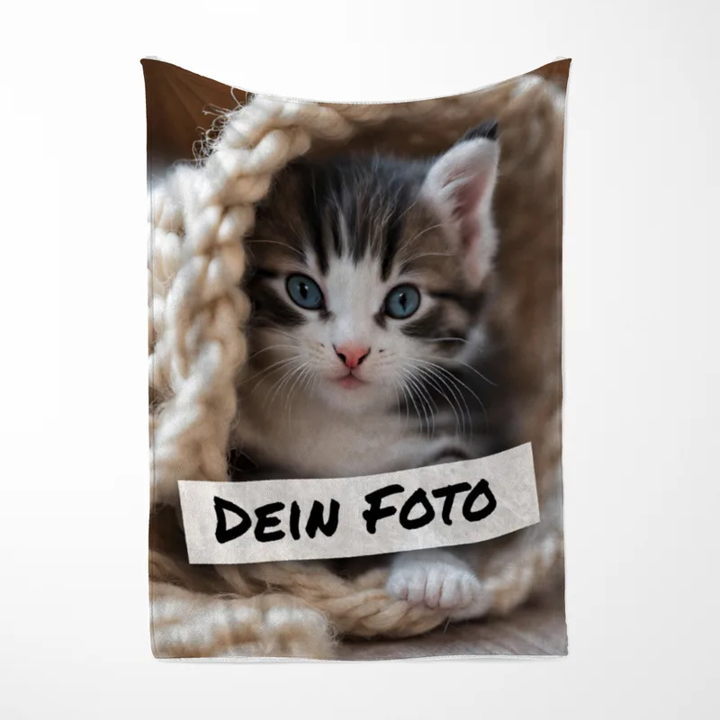 Personalisierte Kuscheldecke mit Foto - personalisierte Fotodecke - Kuscheldecke mit Ihrem Bild - Fotodecke selbst gestalten - Decke Querformat 200 x 140 cm 1 Foto Design 200 x 140 cm