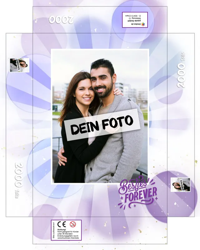 Fotopuzzle 500 Teile personalisiert für Erwachsene - Schachtel Besties