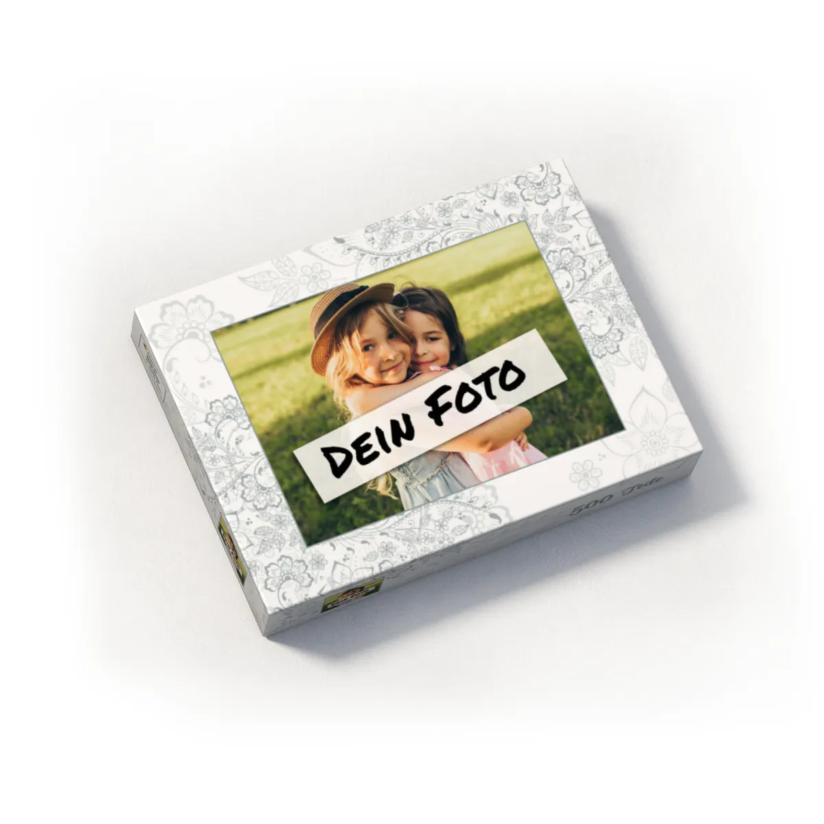 Fotopuzzle mit eigenem Bild - Fotopuzzle selbst gestalten 2000 Teile - Schachtel Floral Ornaments - Puzzle mit Foto personalisiert - Geschenk Geburtstag, Hochzeit Floral Ornaments 2000 Teile Quer
