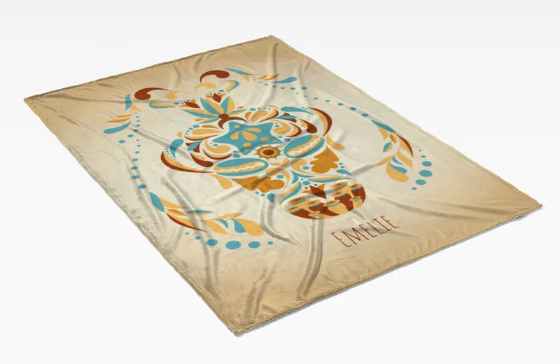 Sternzeichen Wohndecke Wassermann floral mit Namen personalisierbar