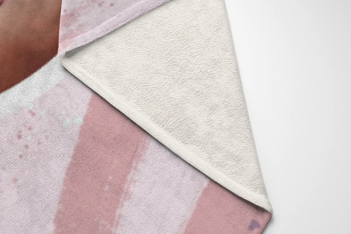 Kuscheldecke rosa 140 x 200 cm - mit Foto personalisierbar - Fotodecke selbst gestalten - Geschenkidee Muttertag, Geburtstag - Pinselstriche Hearts rose