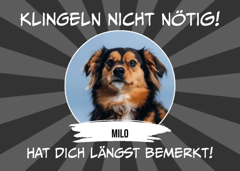 Fußmatte personalisiert mit Foto und Text - Geschenkidee für Familie, Haustierbesitzer, zum Einzug - Türvorleger mit Bild und Text bedruckt Klingeln nicht nötig 70 x 50 cm