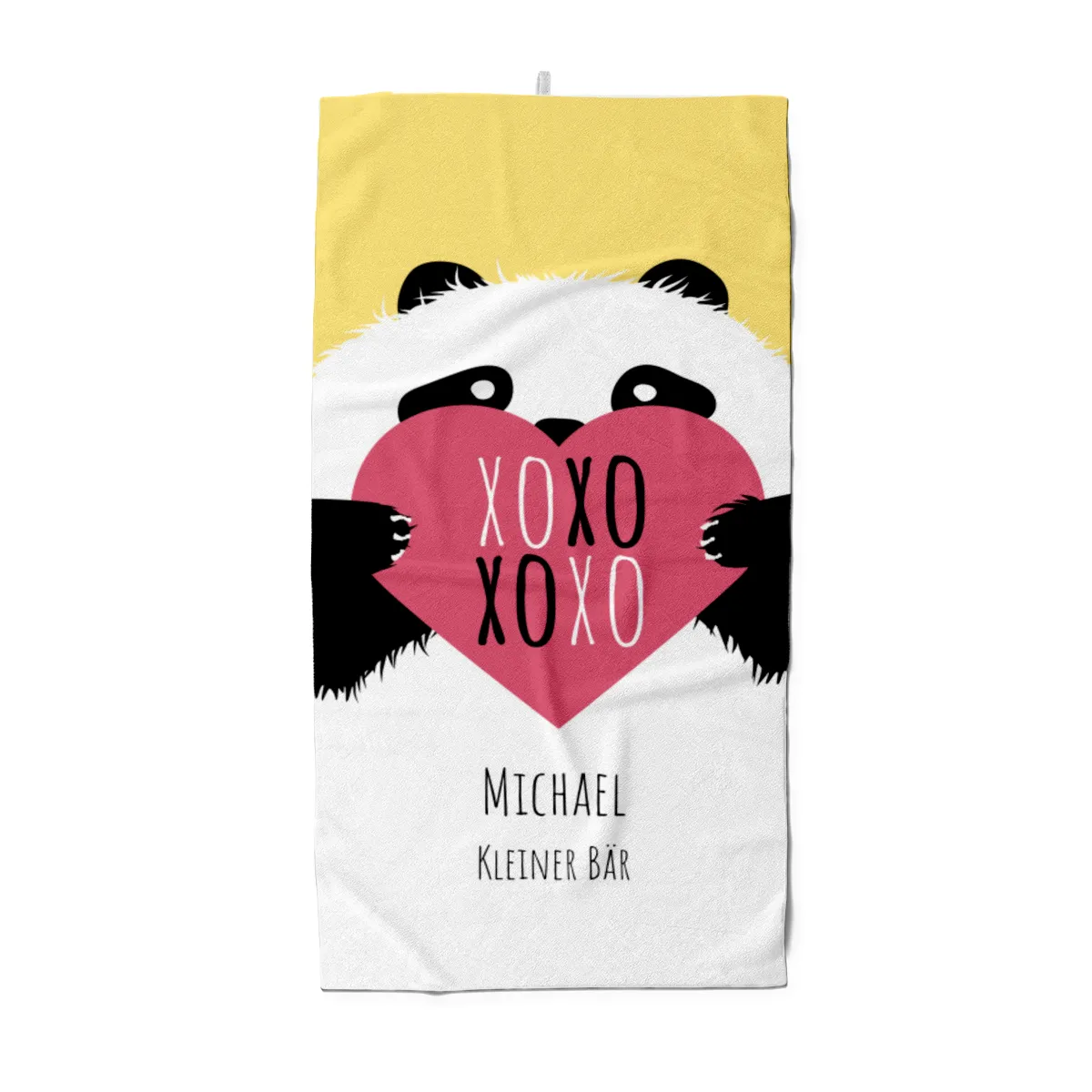 Duschtuch mit Namen personalisierbar - personalisiertes Namens-Duschtuch mit Wunschtext - XOXO Katze