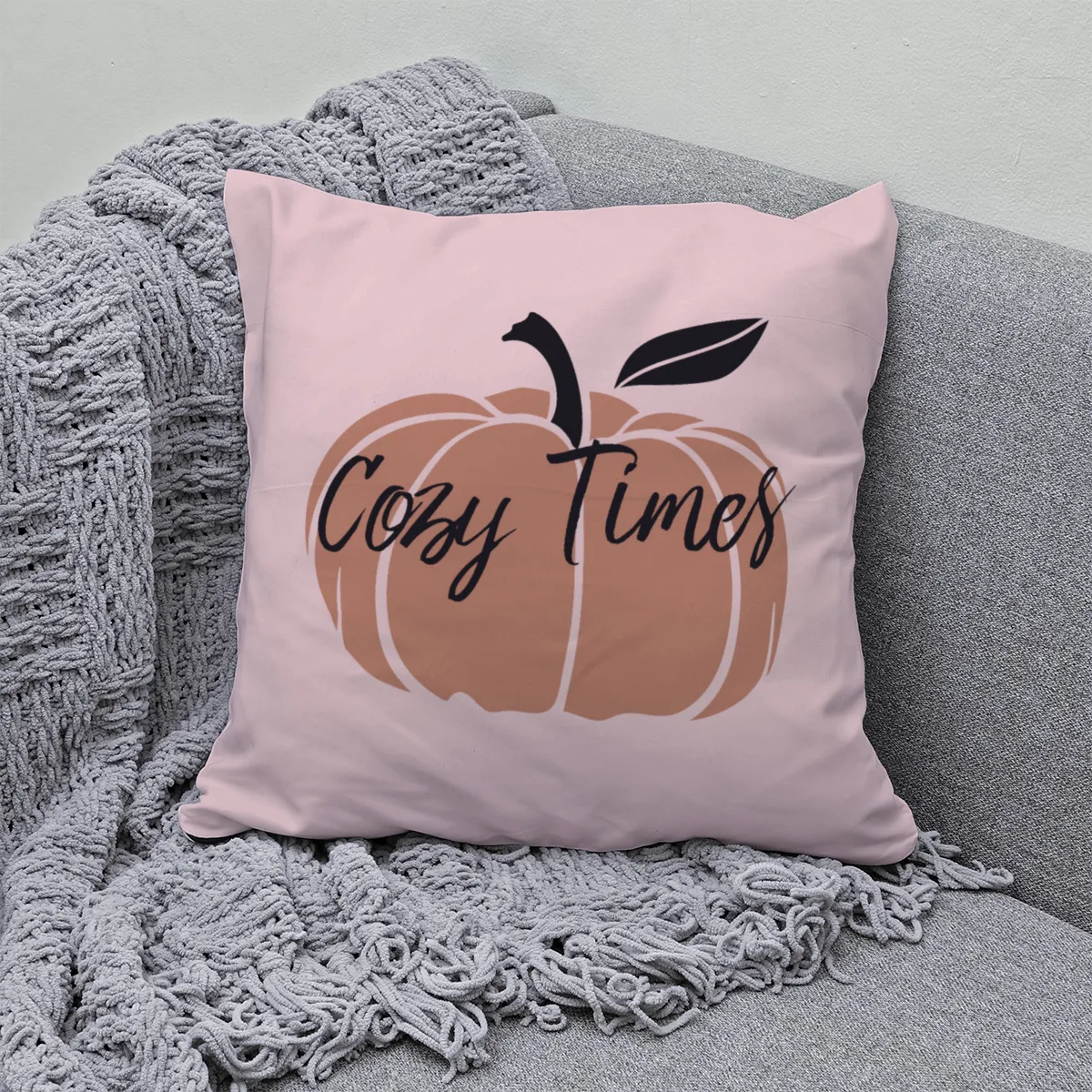 Samtkissenbezug Cozy Times Kürbis
