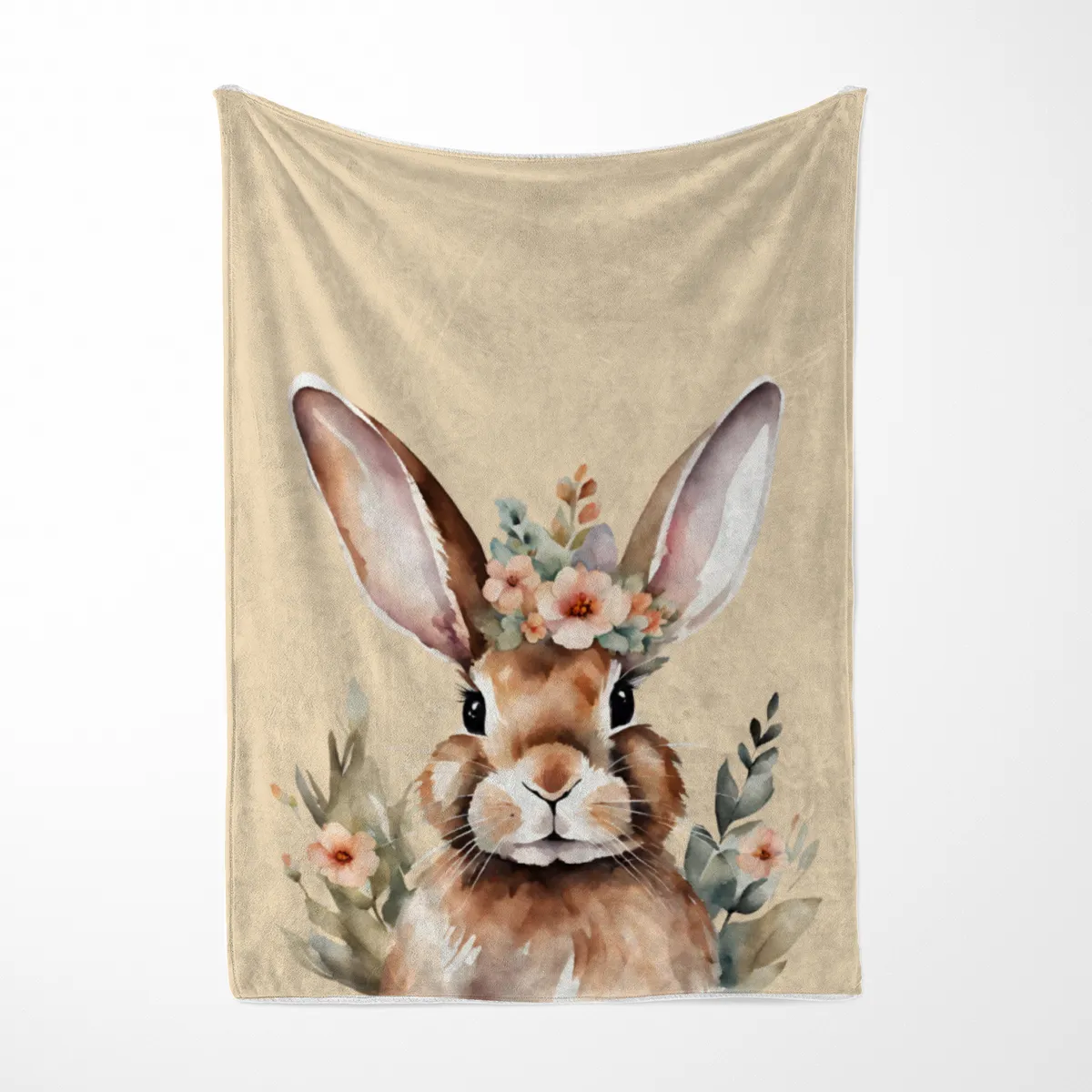 Wohndecke Hase mit Blümchen