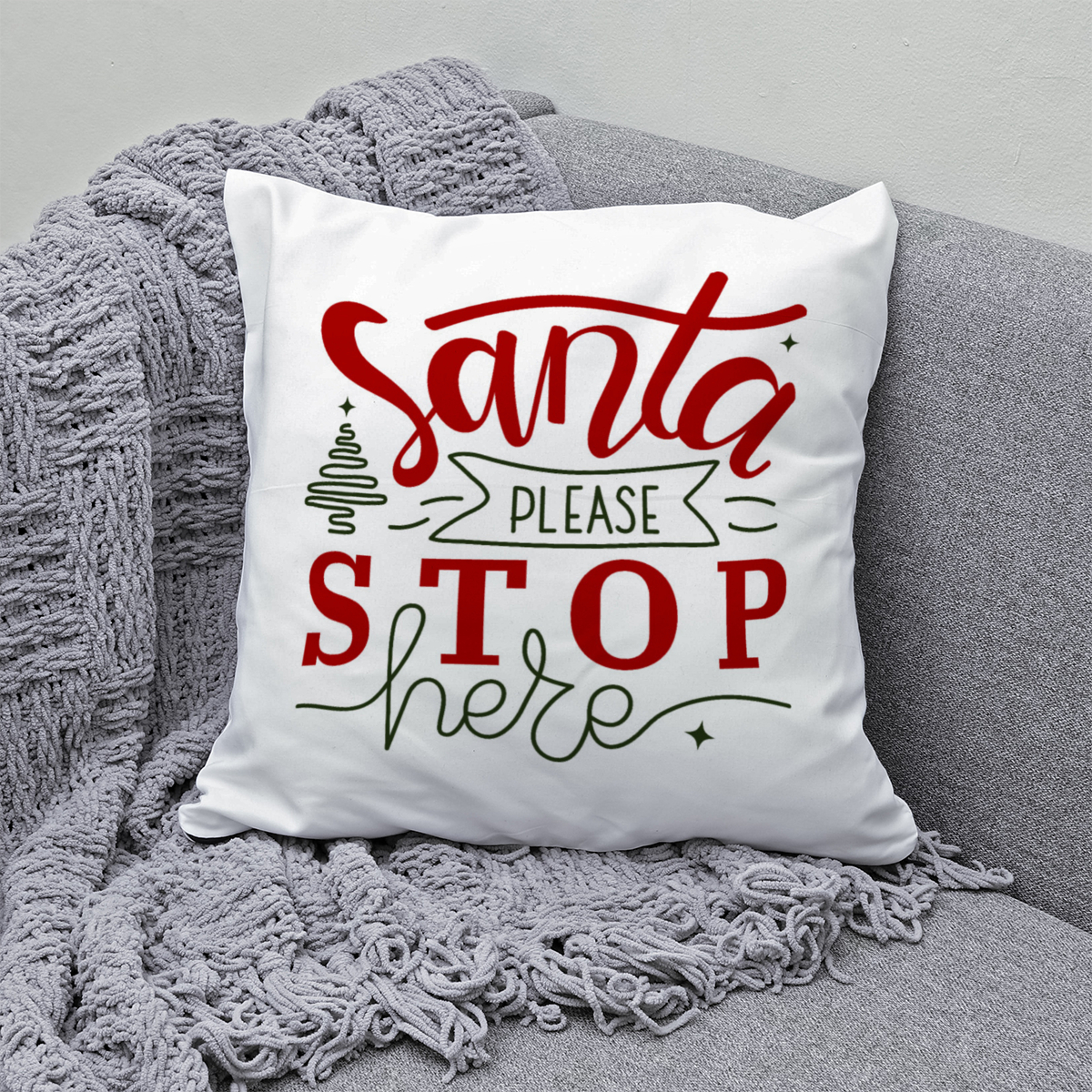 Samtkissenbezug Santa Stop