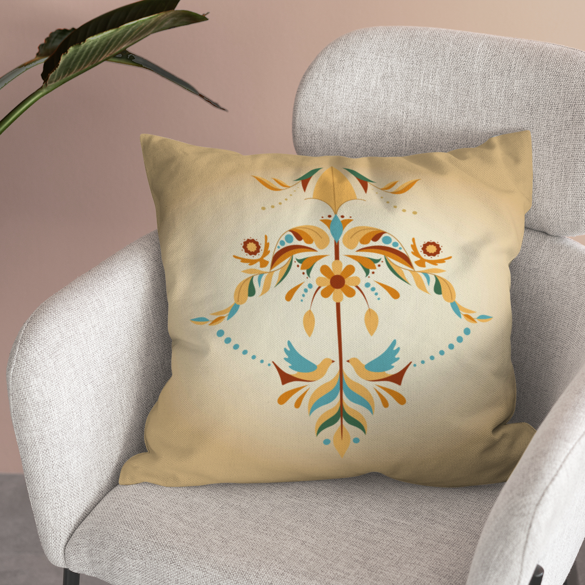 Samtkissen Zodiac Art – Schütze floral