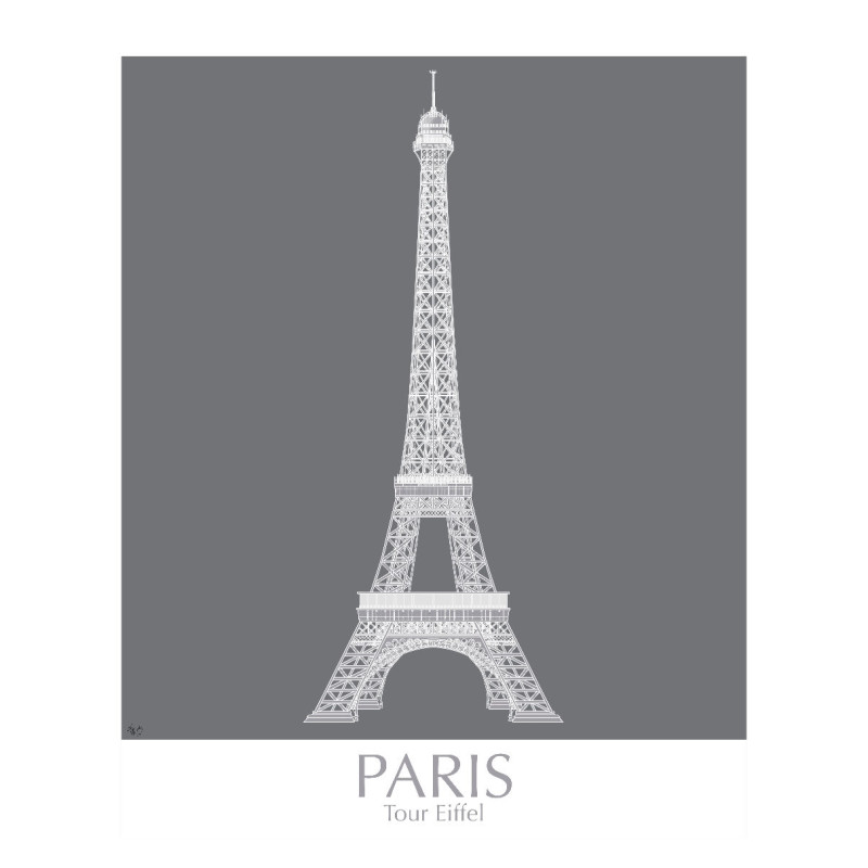 Motivbettwäsche Eiffelturm Monochrome Mikrofaser