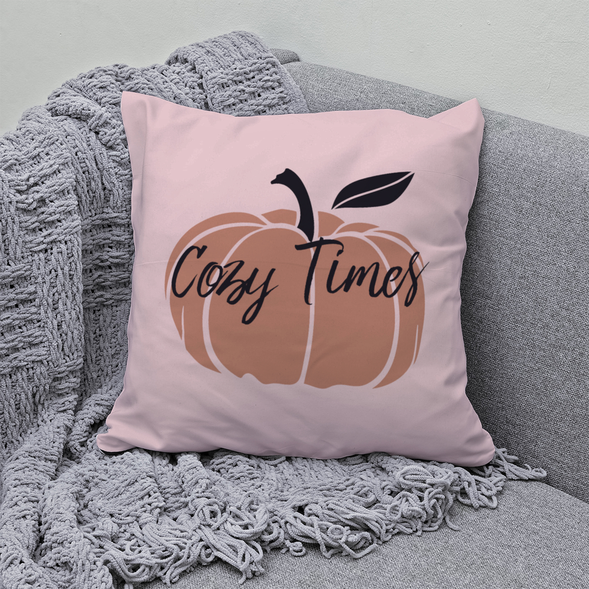 Samtkissenbezug Cozy Times Kürbis Samtkissenbezug Cozy Times Kürbis