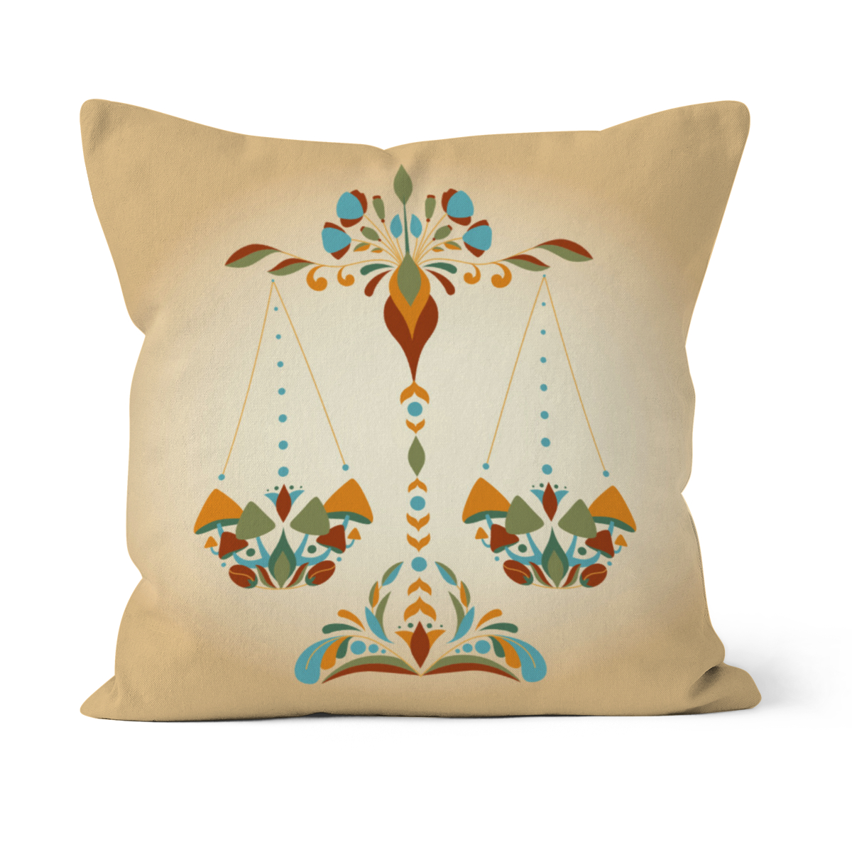 Samtkissen Zodiac Art – Waage floral