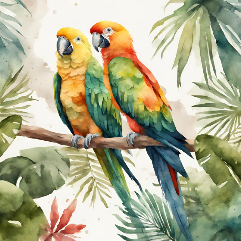 Bettwäsche-Set Papageien Baumwolle