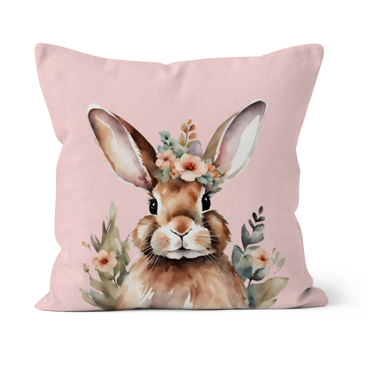 Samtkissenbezug Hase mit Blümchen